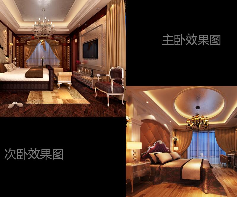 保利十二橡树别墅美式奢华风格装修案例(图4)