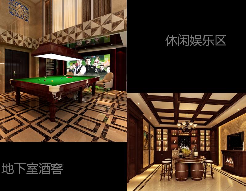 保利十二橡树别墅美式奢华风格装修案例(图5)