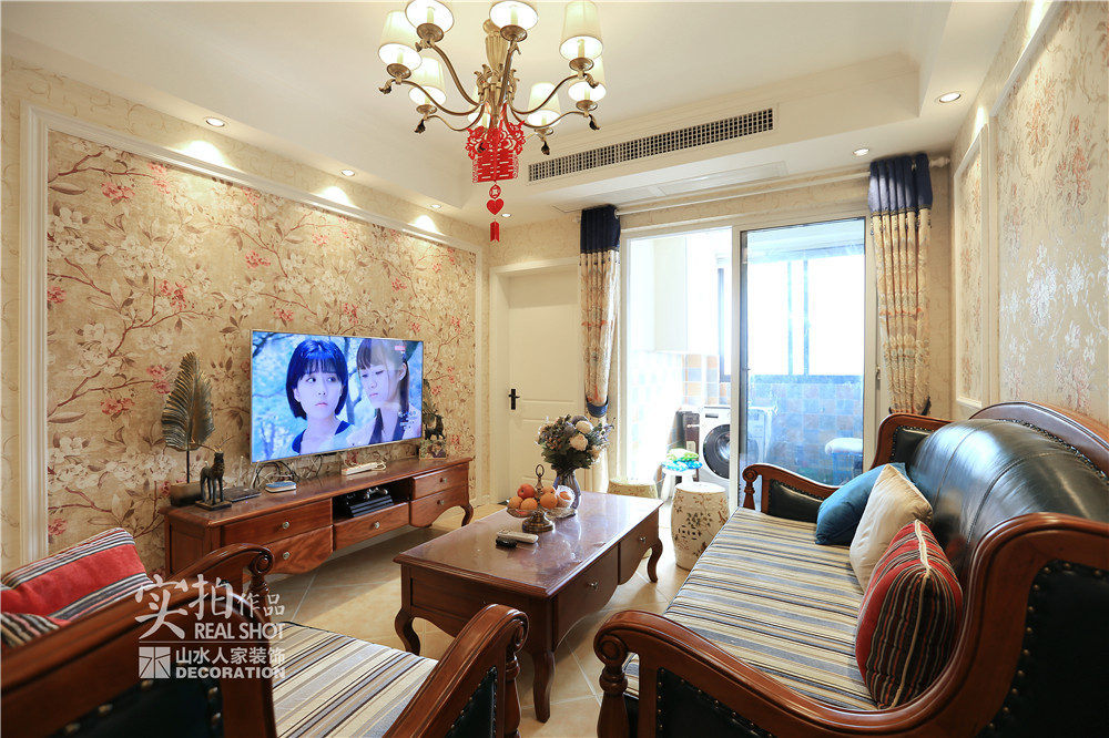 海伦小镇87平美式风格装修效果图(图4)