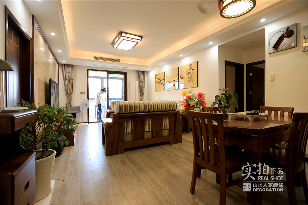 江南新天地130平新中式风格装修效果图(图12)
