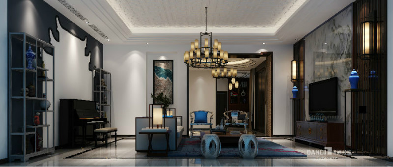 
1000平新中式豪宅室内装修，古色古香溢满了整张图