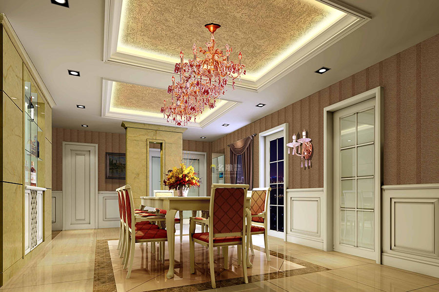 
豪宅餐厅装修效果图名雕豪宅餐厅装修设计图欣赏!