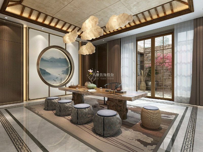中式简约风格茶室装修