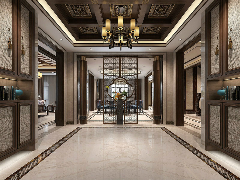 隔断效果图中式