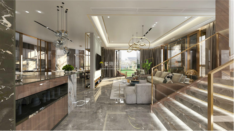 
绝美别墅客厅装修效果图，这么装也太高级了吧！