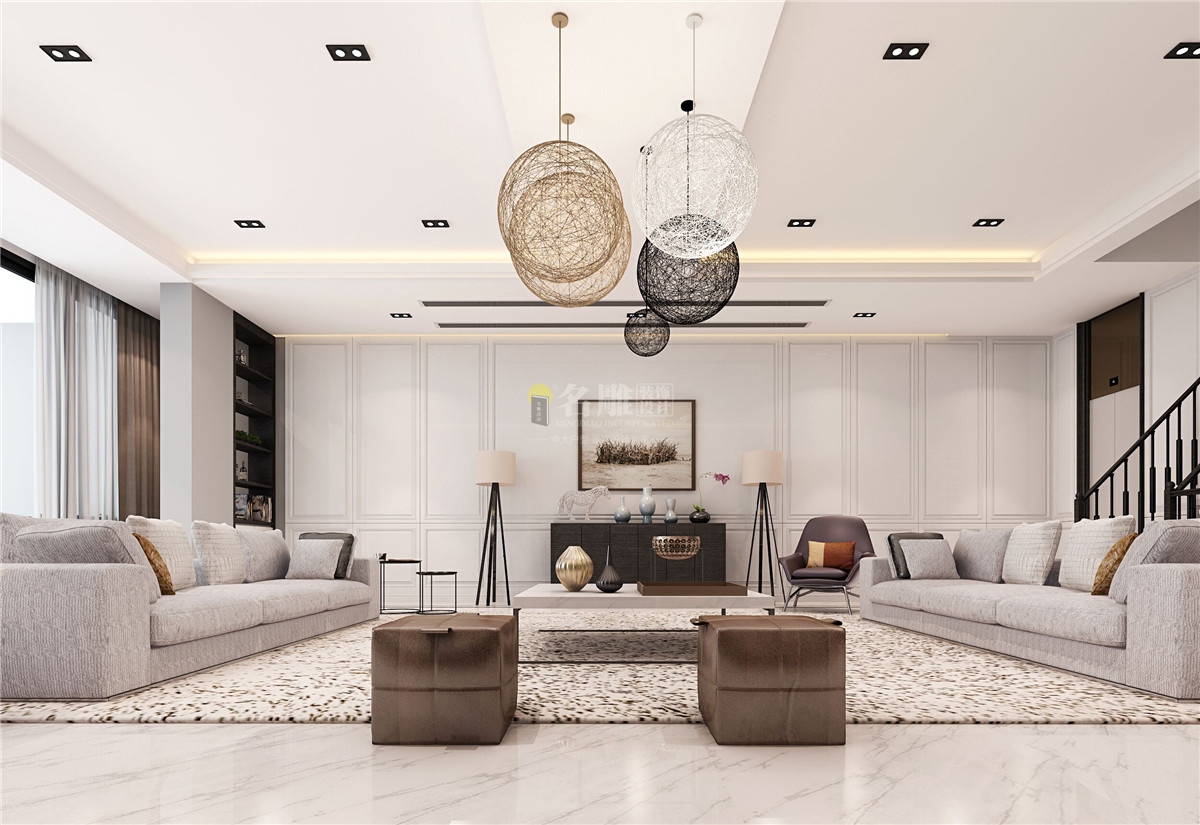 
现代简约别墅设计案例|简单沉稳，彰显家的干净纯粹