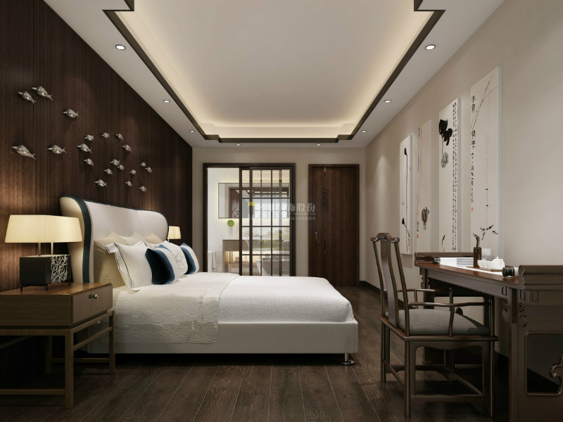 隔断效果图中式