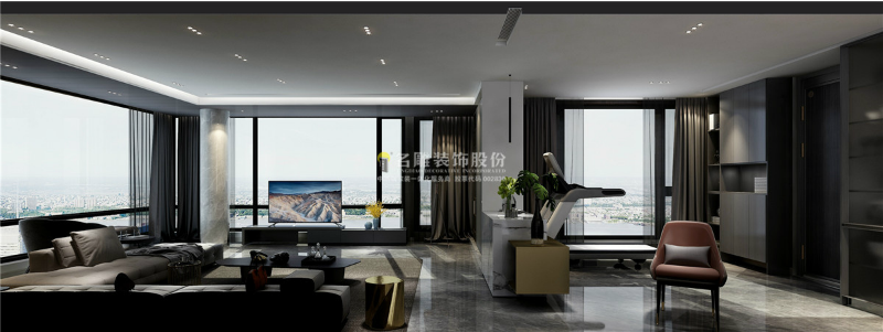 黑白格调客厅装修