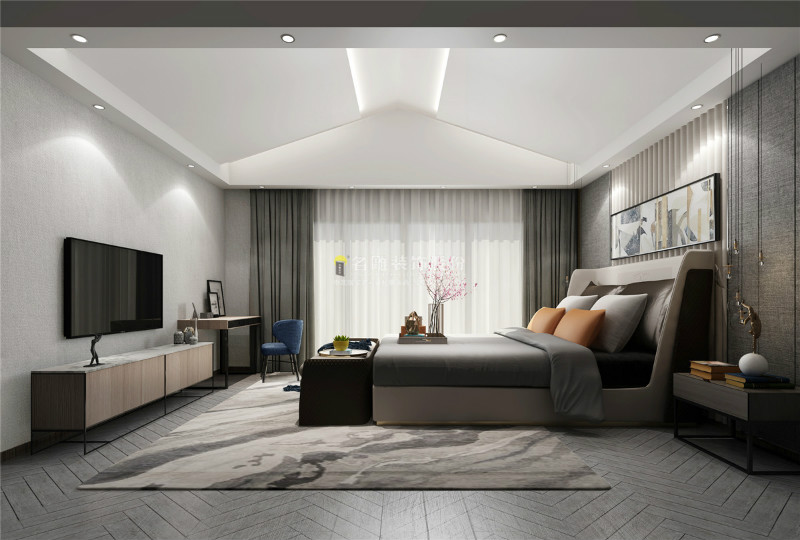 
现代简约风格别墅装修案例，卧室装修超好看！