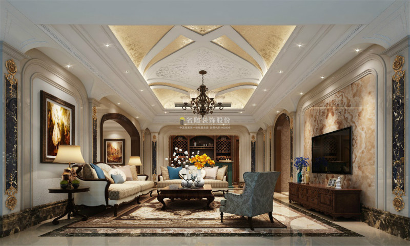 美式风格客厅效果图