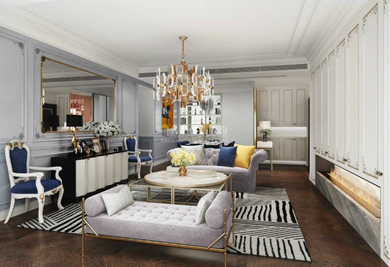 
法式别墅客厅这样装修，拉风又好看