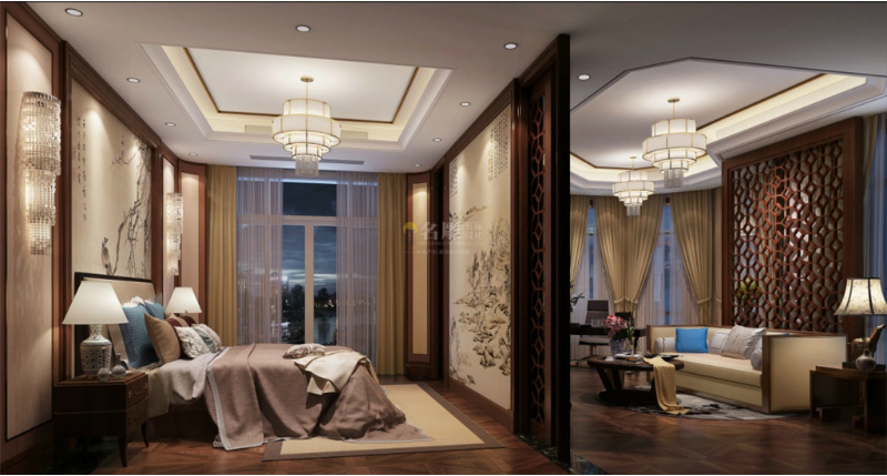 新中式别墅客厅装修效果图