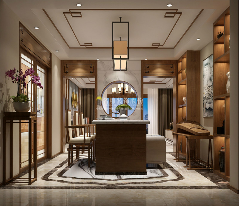 隔断效果图中式