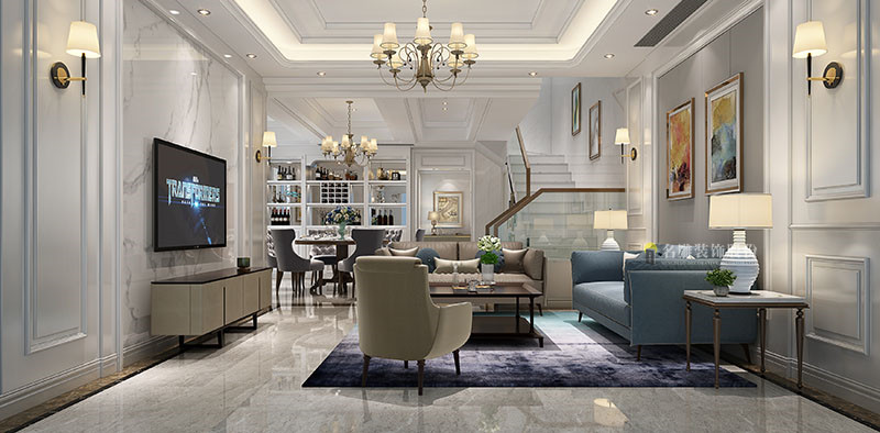 
这样装修复式楼，高档又简约!