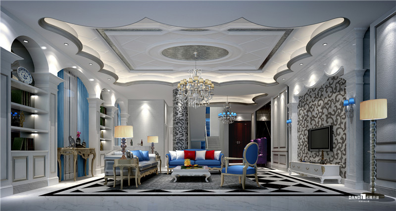 
别墅房子装修成海的城堡，你是那条美丽的美人鱼吗?