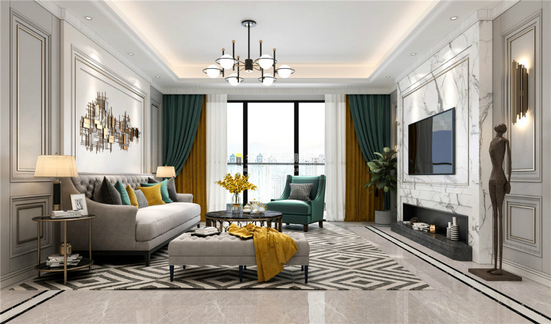 美式轻奢装修效果图