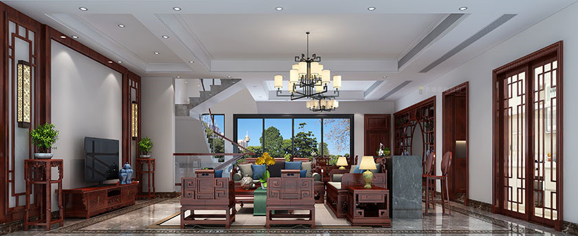 
塘厦150平米中式风格装修，一个优雅舒适的家居空间