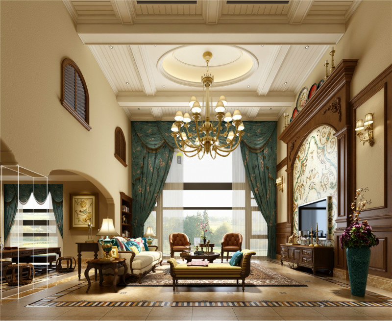 美式风格客厅效果图