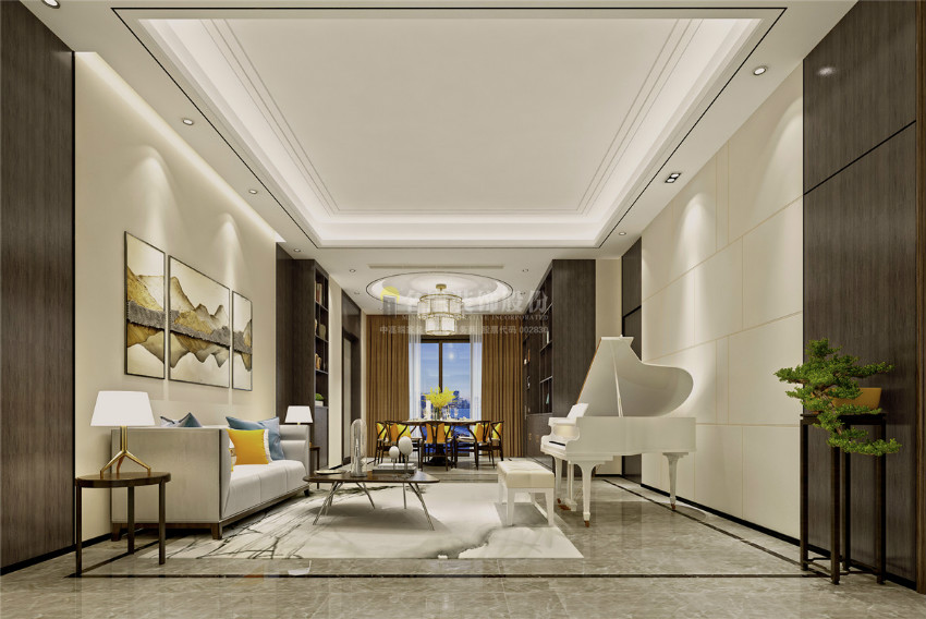 
160㎡新中式房子装修效果图，简约清雅的东方美！