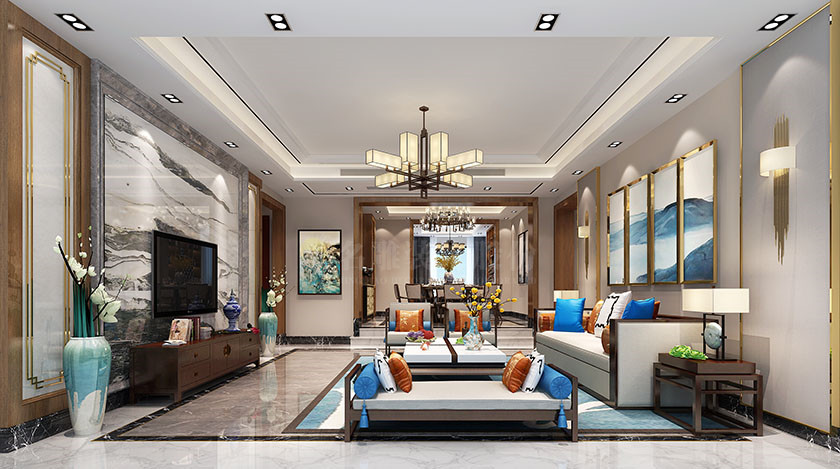 
280平方米新中式风格装修，来场家装界的古韵中华