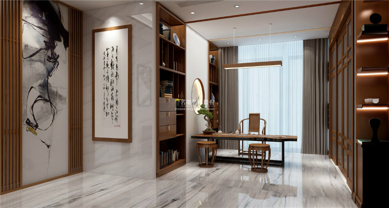 中式简约风格茶室装修