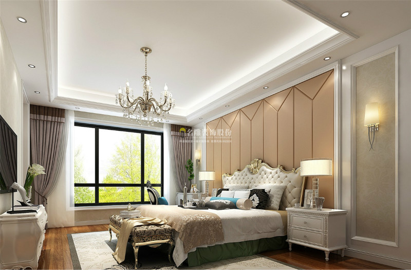 
简欧式卧室装修，高贵典雅中体现家的温馨！