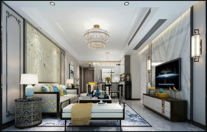 
新中式客厅装修效果图，完美演绎传统文化内涵！