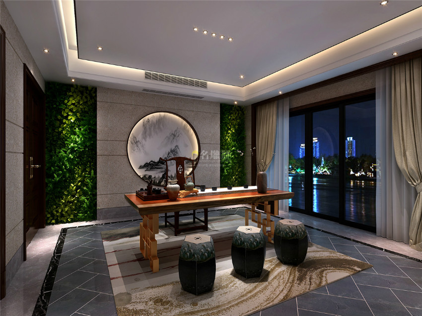 
这种新中式风格书房装修，骨子里的典雅!