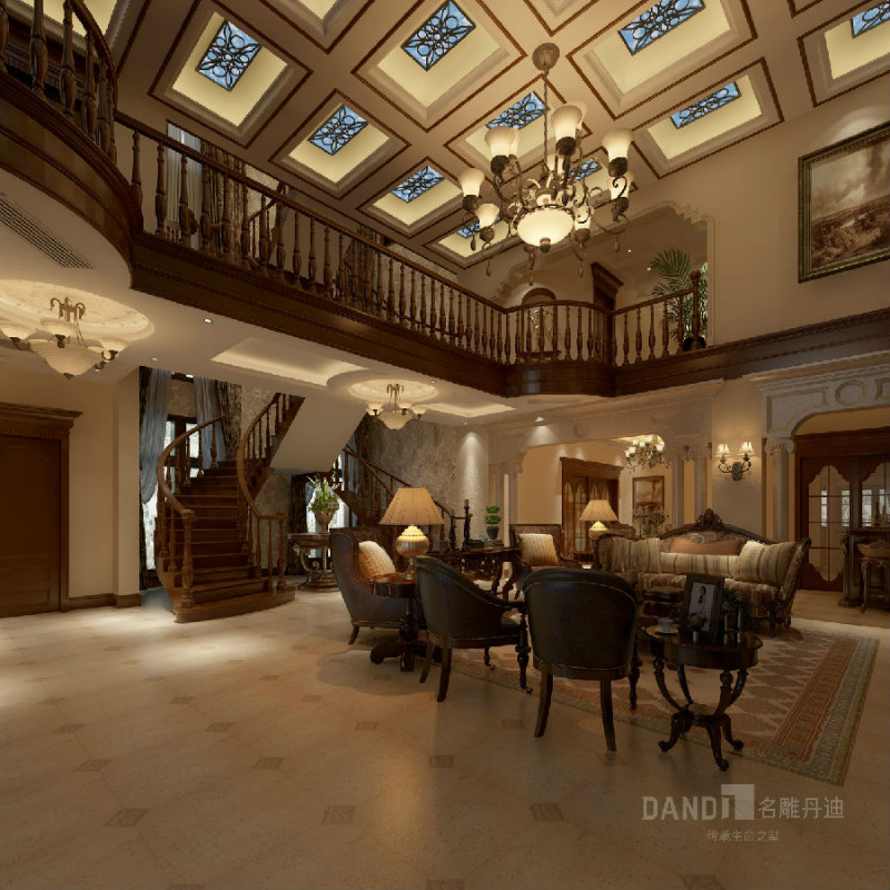 
案例效果图|美式风格别墅，生活需要优雅，空间亦如此