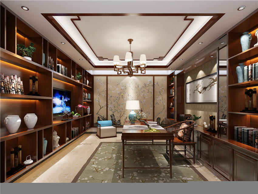 
别墅书房设计，深圳装修公司设计师教你打造一个质感书