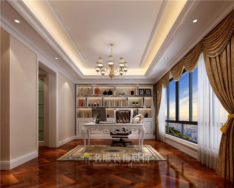 
欧式书房装修效果图感受别样风格!