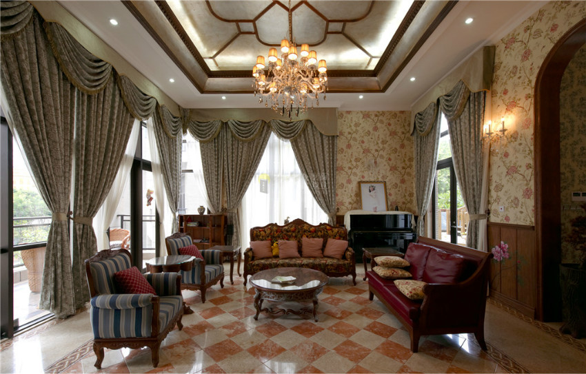 
330平别墅装修效果图，美式全包80万！