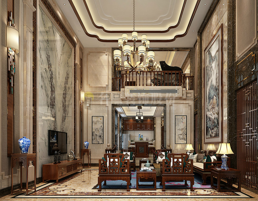 
深圳别墅装修，温婉的中式风雅致又不失大方！