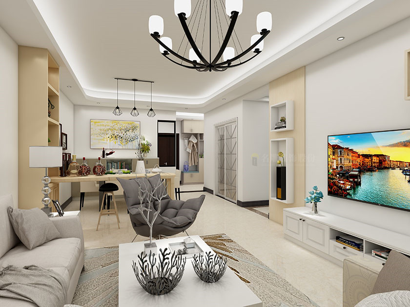 
东莞二百平米装修，用简约粉饰家居潮流!