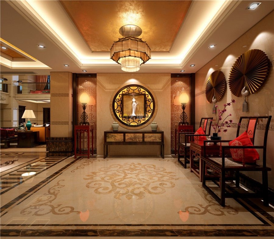 
中式玄关装修效果图看完好想回家改造!